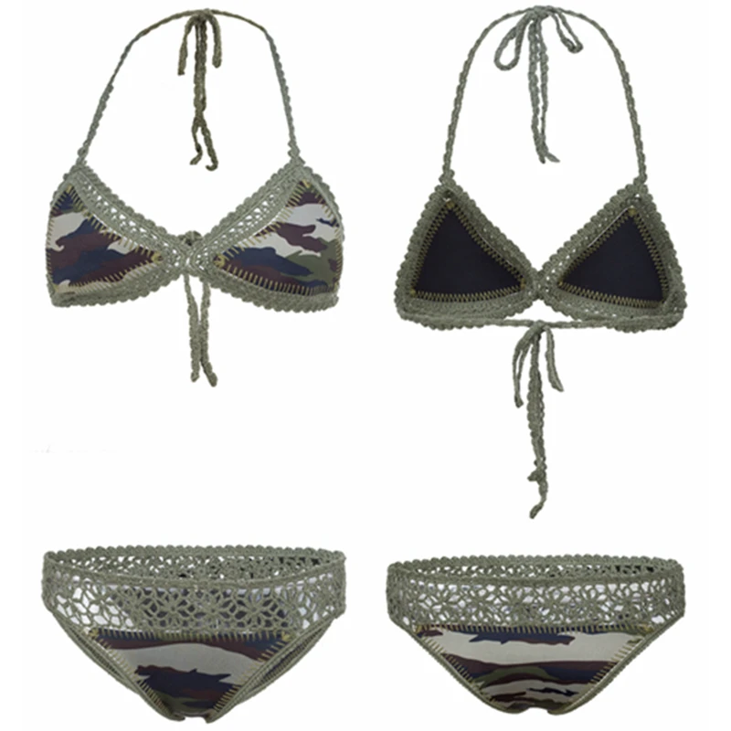 crochet neoprene bikini