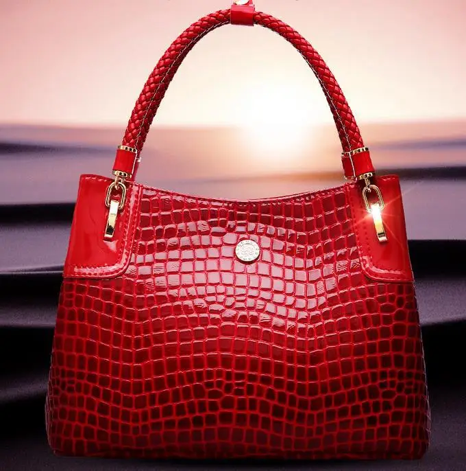 ФОТО new style crocodile pattern women handbag 2017 fashion shoulder bags trendy women bag top PU leather bolsas free shipping