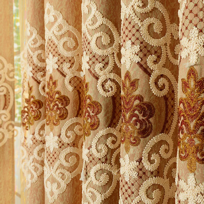 

2018 Curtains New for Dining Living Bedroom Room High Precision High Grade Embroidery Rope Embroidered Curtain Cloth European