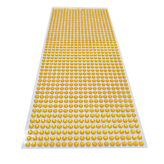 3mm 4mm 5mm 6mm Self Adhesive Crystal Rhinestone Stickers Mobile Phone Car Art Craft Decals Scrapbooking Bling Acrylic Stickers gold