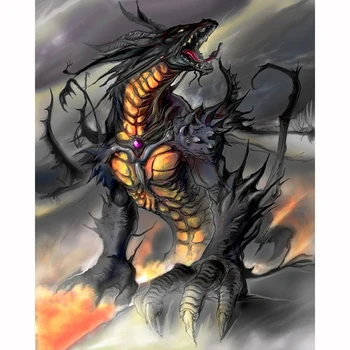 

NEW Arrival DIY Diamond Painting,Needlework Black Dragons 5D full Diamond Embroidery Cross Stitch Rhinestone Home paint