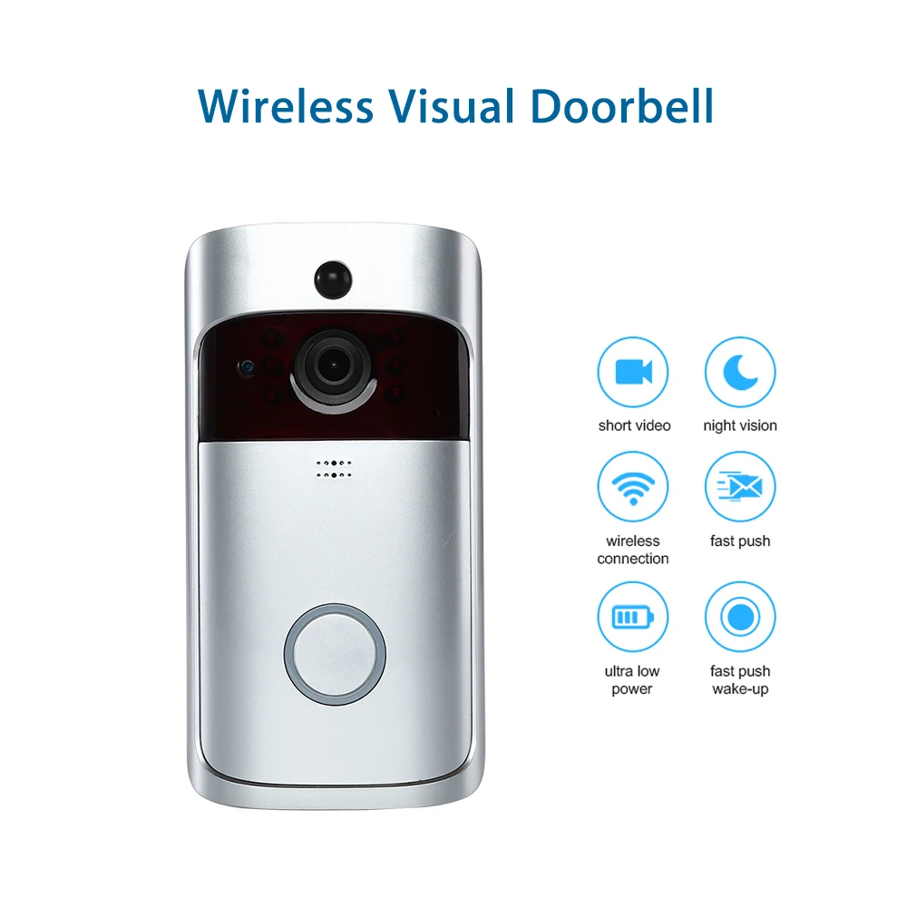 

Smart Wireless Doorbell Security Alarm Sensor wifi Door Bell Video intercom PIR Detection Ring Bell Door Phone Waterproof IP56