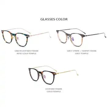 Pure Titanium Acetate Eyeglasses Frame Women Round Myopia Optical Frame Prescription Glasses for Men Ultralight Eyewear 9135