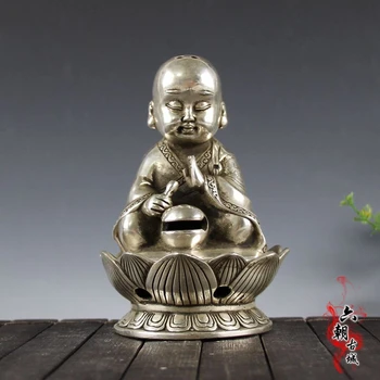 

New antique white copper, small monk incense burner, incense burner, home furnishing arts and crafts ornaments.