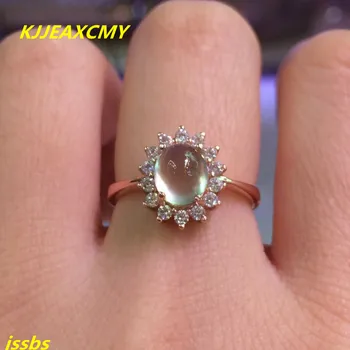 

KJJEAXCMY Fine jewelry 925 Silver Natural Gemstone natural grape stone trumpet female ring crossing rose gold ring
