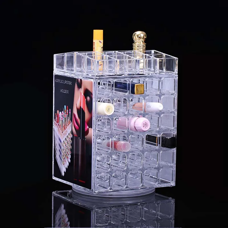 

Best Selling 360 Degree Rotating Lipstick Holder Storage Box Case Cosmetic Jewelry Organizer Box Makeup Storage Stand Holder