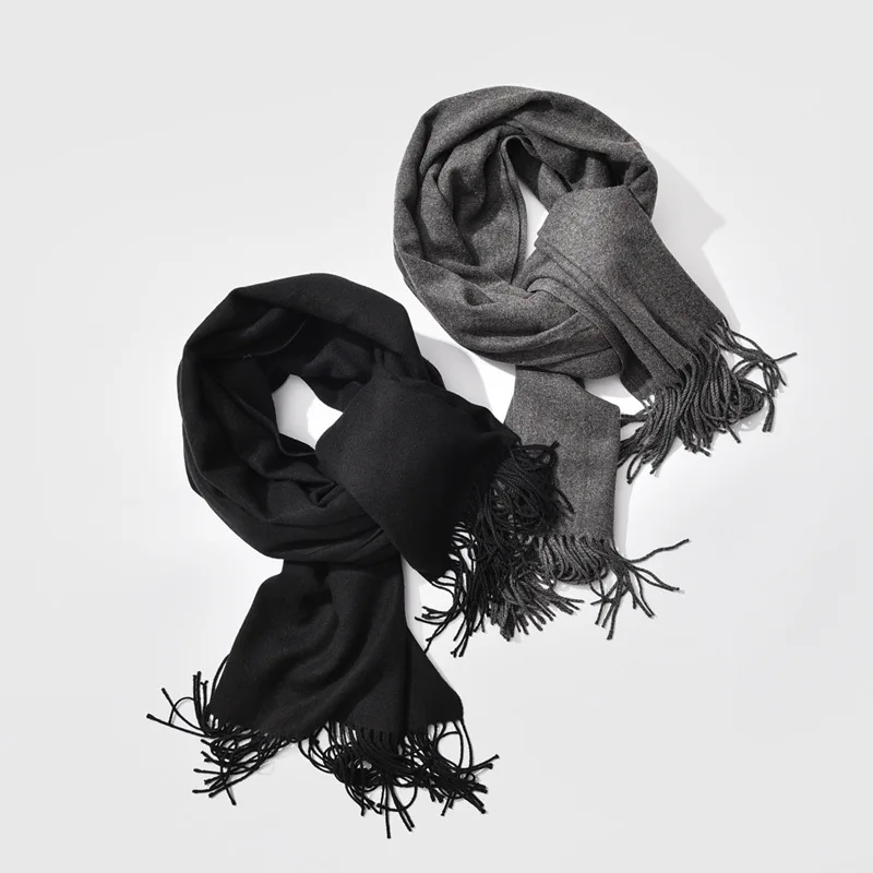 Распродажа мужской шарф унисекс обычные шарфы кашемировый шарф черный и серый деловые шарфы для мужчин