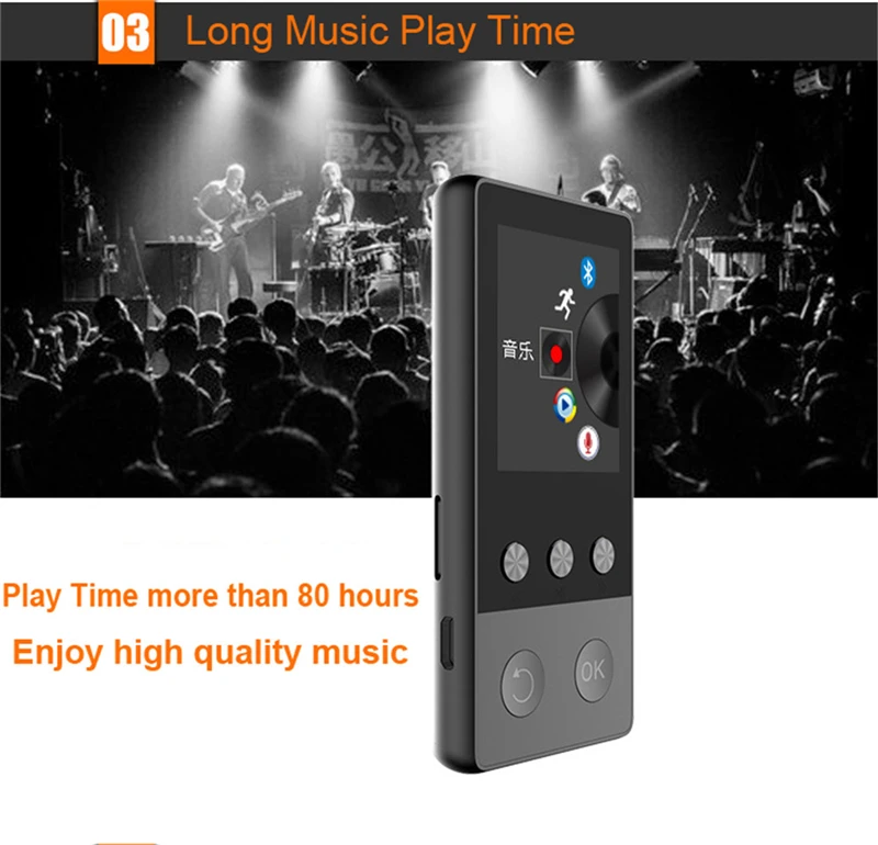 Portable Blutooth MP3 Player Mini Audio 8GB with Built-in Speaker TF Card FM Radio APE Flac Caixa Se Som Soundbar Metal Materia mp3 music player