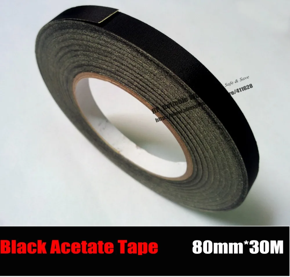 (80mm*30M) Insulation Black Acetate Cloth Tape, High Temperature Resist
