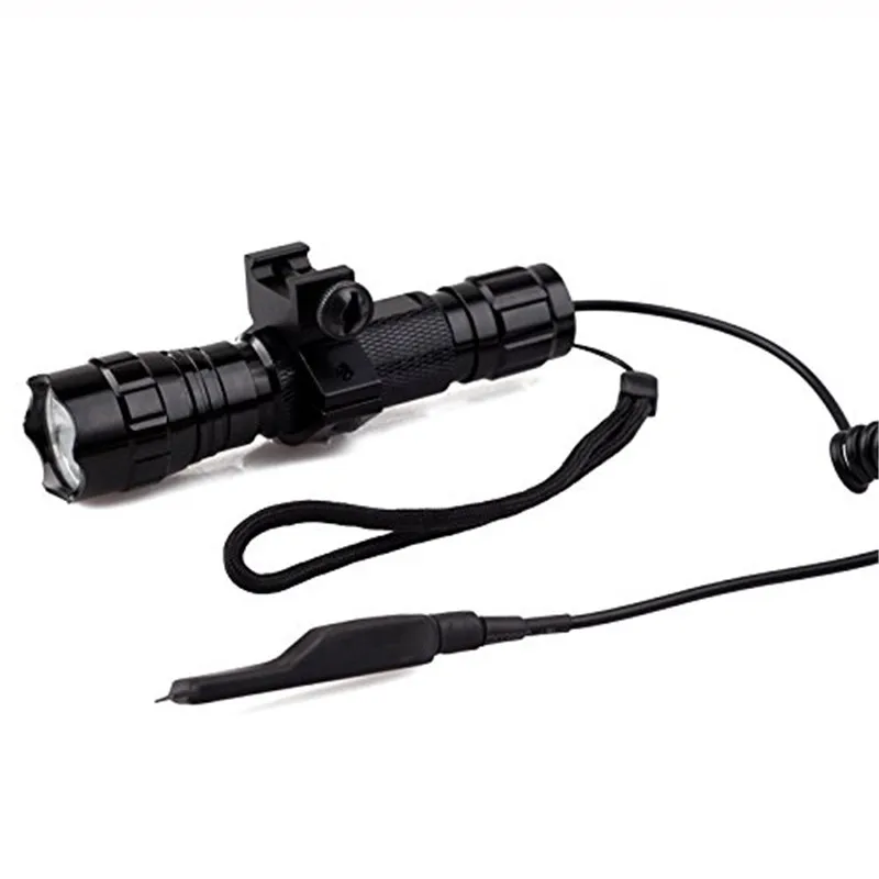 T6 LED Tactical Flashlight with 2 in 1 Pressure Switch Picatinny Rail Mount