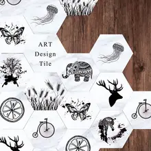 10 шт. самоклеющиеся шестигранные декоративные наклейки маслостойкие водонепроницаемые наклейки на стену для кухни декор для ванной, дома 20E