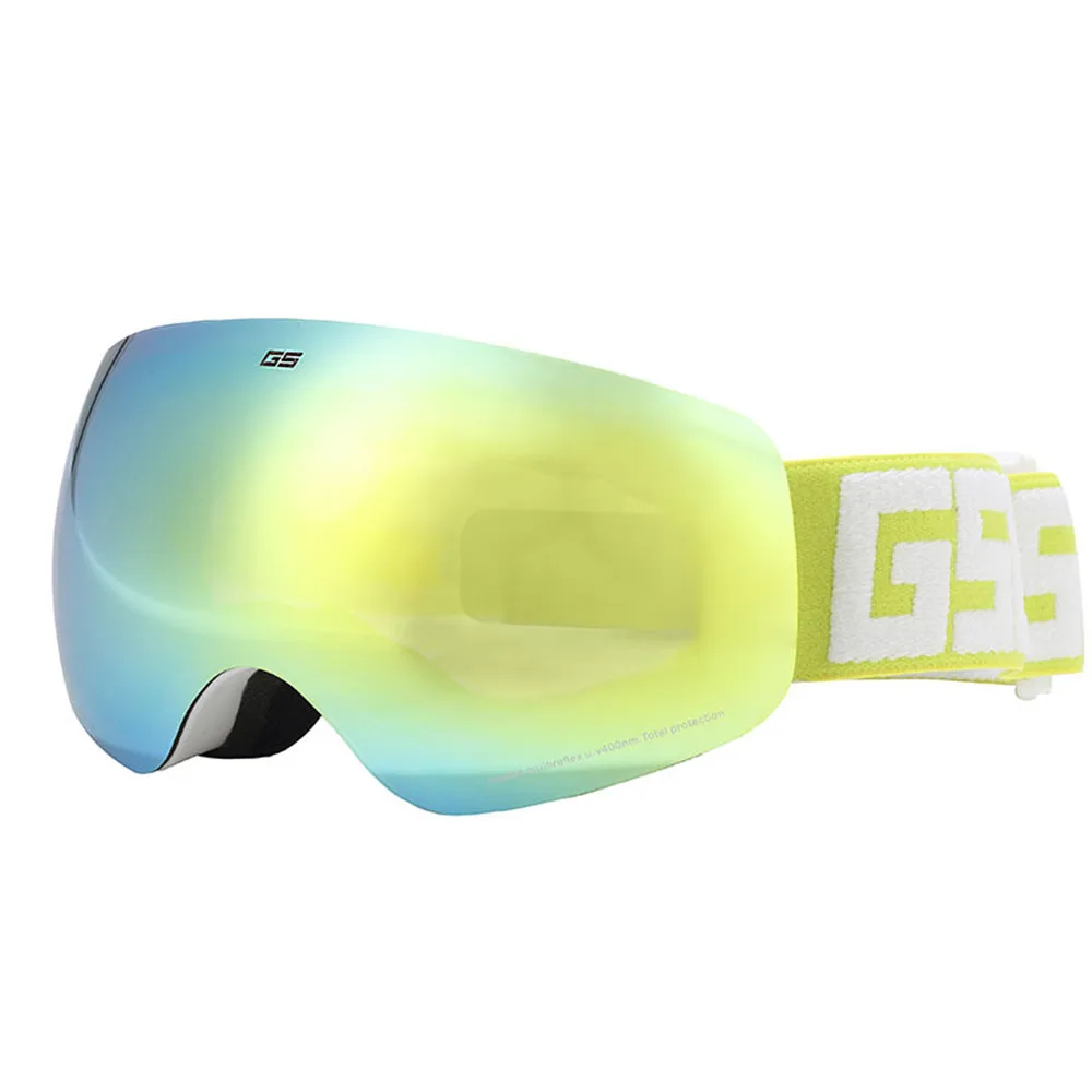 GSOU зимние мужские и женские лыжные очки Анти-туман Экипировка для сноубордистов унисекс Профессиональные коньки лыжи сноуборд очки пара - Цвет: yellow