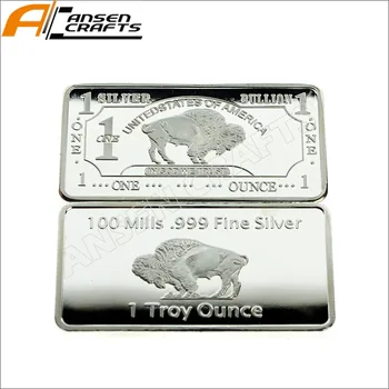 

1 Troy Ounce Gold Silver Buffalo USA Bullion Ingot Bar