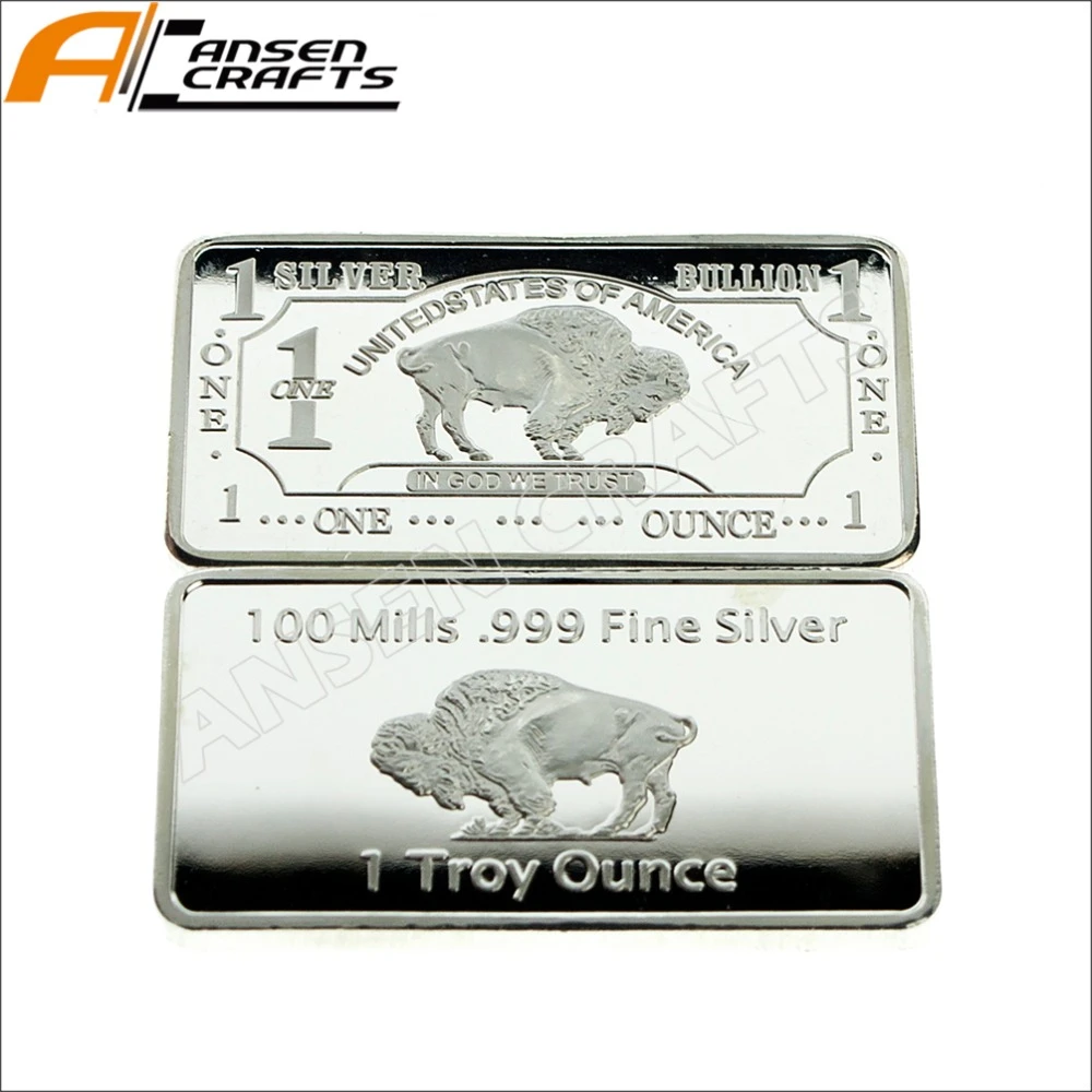 bundel spleet Onregelmatigheden 1 Troy Ounce Goud Zilver Buffalo USA Edelmetaal Ingots Bar|Spelden en  buttons| - AliExpress