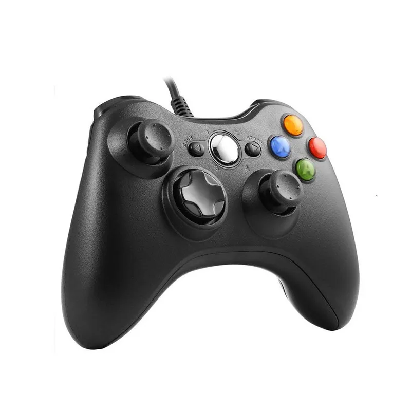 Проводной джойстик USB проводной геймпад игровой контроллер для microsoft Xbox для Slim 360 PC джойстик игровой контроллер для мальчика - Цвет: Black