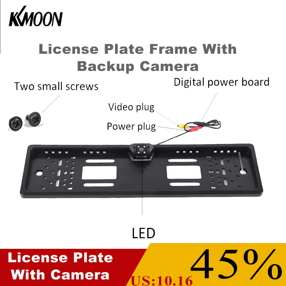 

KKMOON Universal Car License Plate Frame LED Backup Rear View Camera CCD HD Reversing Camera Night Vision auto product