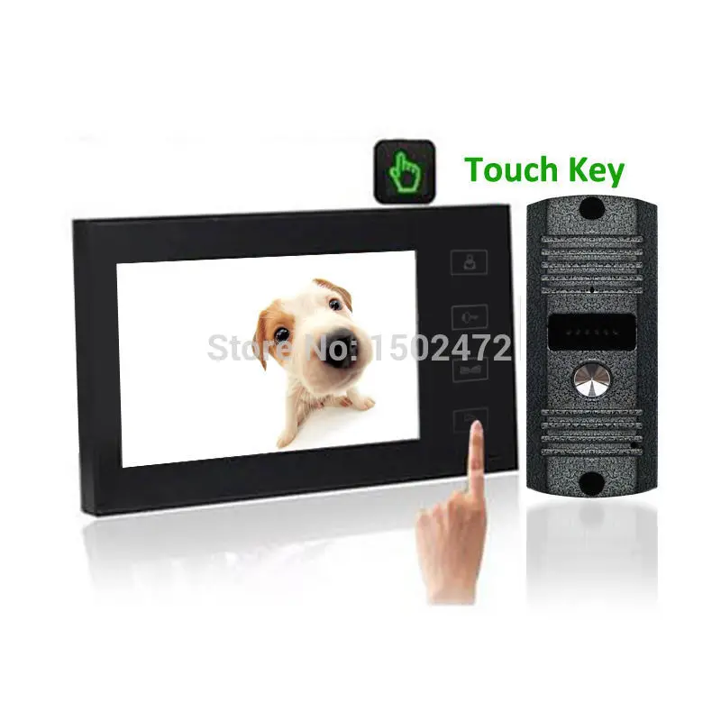 

Fashion 7"Color LCD Touch Key Video Door Phone Intercom Home Safe +Rainproof CMOS Camera