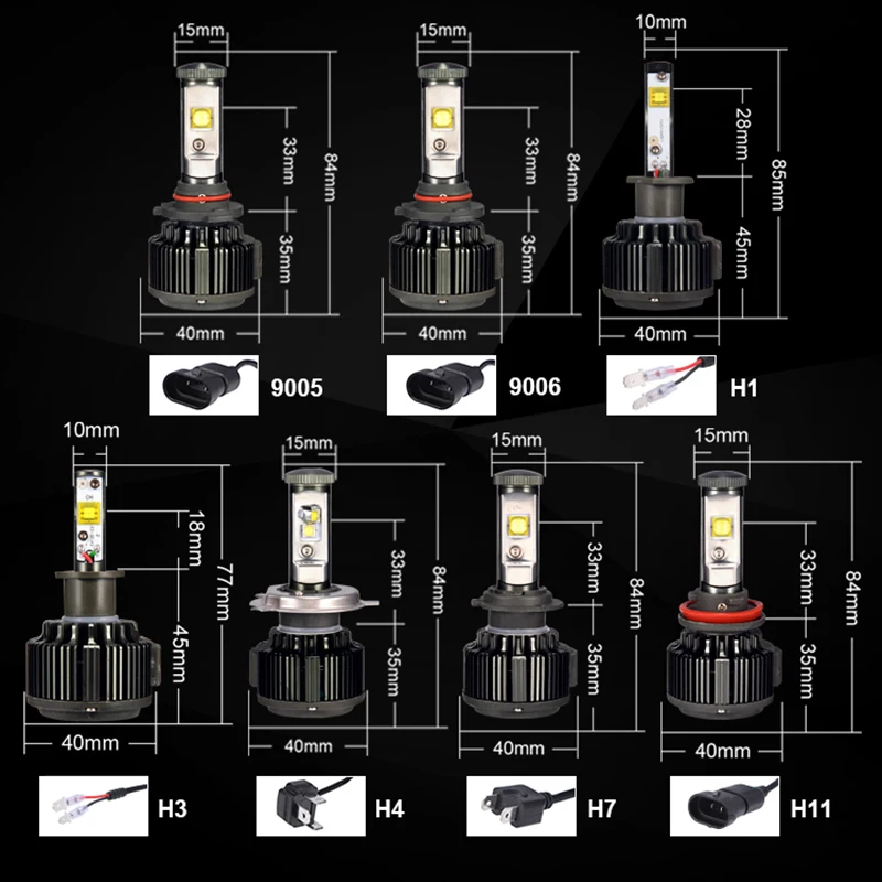 Godersi-V16-80W-6000LM-8000LM-H4-H1-H3-H7-LED-Cree-Chip-H10-H11-H13-9005