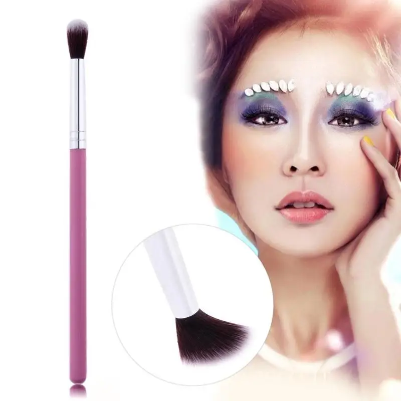 

1Pc Pink Wooden Handle Makeup brushes Synthetic Fiber Foundation Eyeshadow brush Cosmetics Make up brush Pinceis de maquiagem
