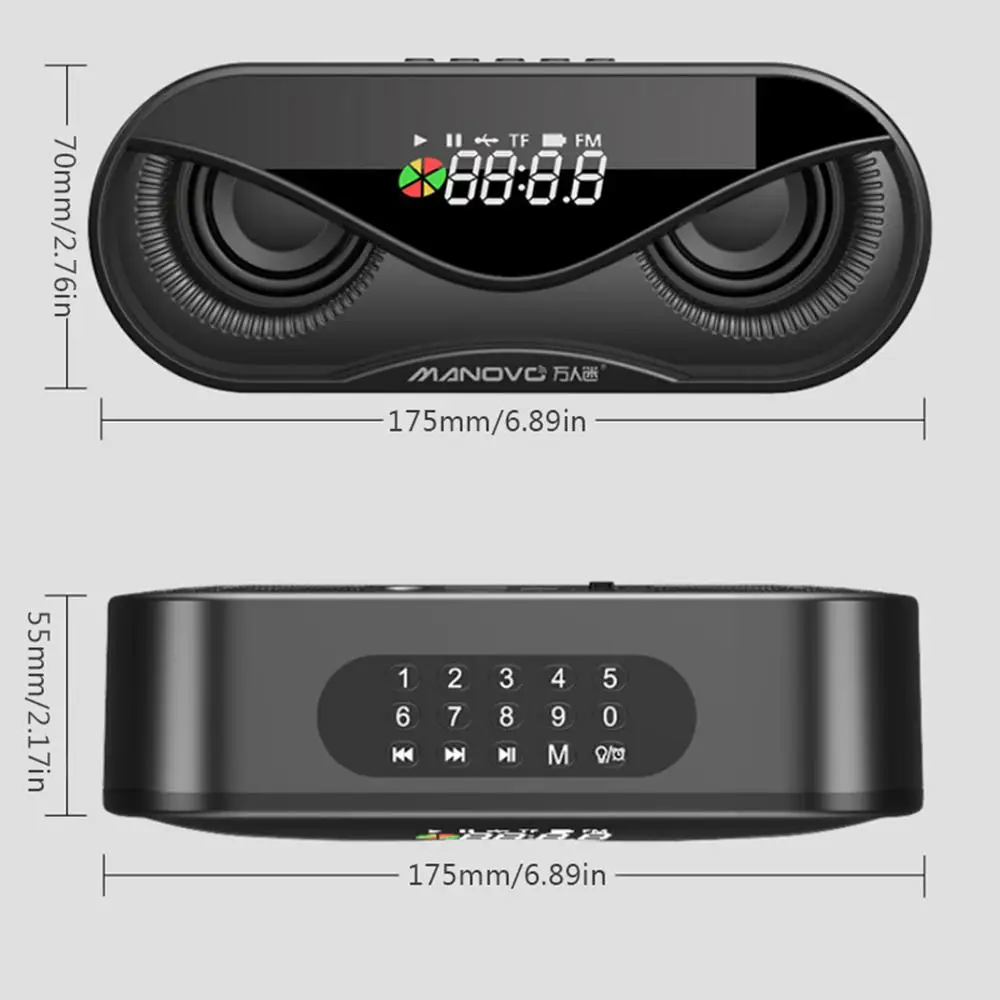 Bluetooth беспроводной динамик с светодиодный дисплеем TF карта MP3 fm-радио аудио с будильником