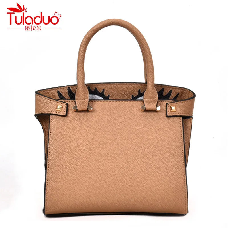 

Famous Brand Women Handbags Fashion Cartoon Printing Women Shoulder Bags High Quality PU Leather Tote Bags Ladies Top-Handle Bag