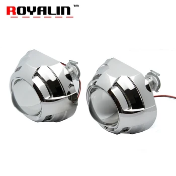 

ROYALIN Car Styling 7.1 8.1 Version Mini Bi Xenon H1 Projector Headlights Lens H4 H7 Auto Motor Lamp DIY shroud for Apollo 2