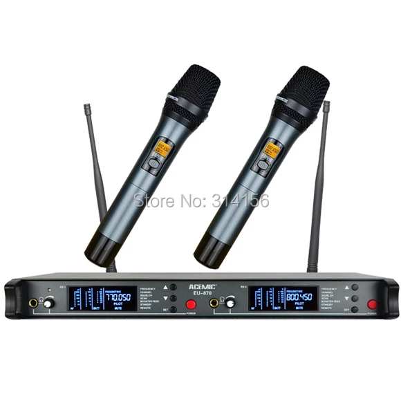 Acemic Eu870 Dual Channel True Diversity Wireless Handheld Microphone