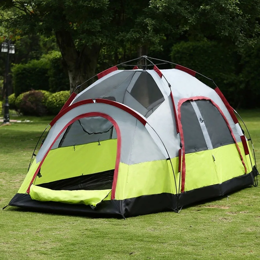 

Outdoor 2 Rooms Picnic Camping Tent Automatic Pop-up Quick Open Double-Layers Tent Suitable for 5~8 Persons Hot