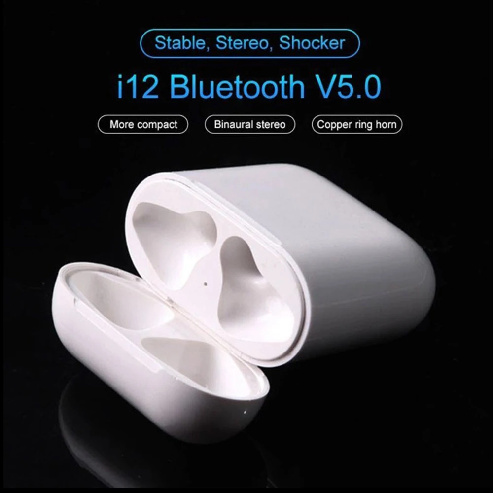 I12 tws Мини Bluetooth Беспроводные наушники с сенсорным управлением зарядным чехлом pk