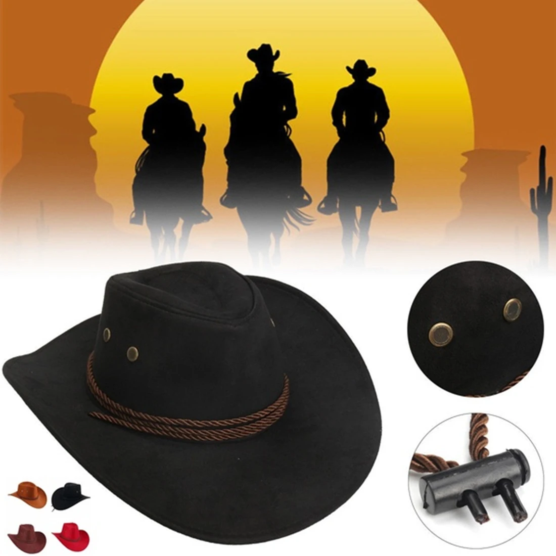 Модная Ковбойская шляпа в западном стиле, туристическая Кепка, уличная джазовая шляпа с широкими полями, замшевая уличная шляпа от солнца, новинка, унисекс