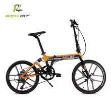 RichBit Mini 20 Inch 7 Speeds Folding Bicycle Heterotype Tube Frame Double Disc Brake City Folding Bike 10 Spokes Folding Bike
