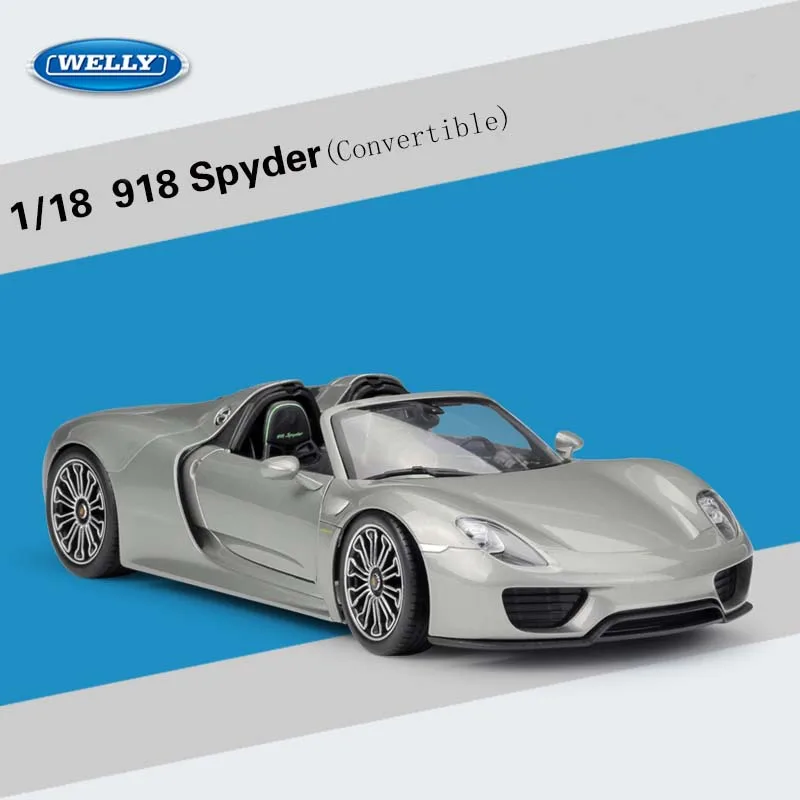 

Welly 1:18 Scale 918 Spyder Convertible Diecast Metal Car Toy Alloy Model For Kids Gifts Collection Original Box Free Shipping