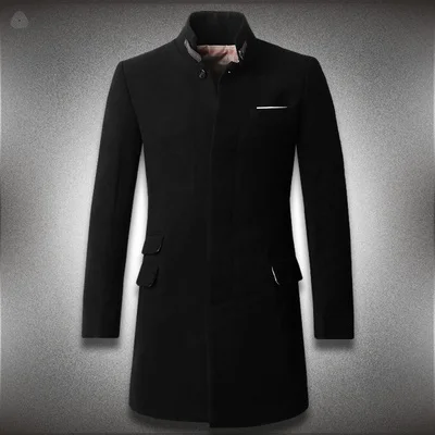 2015 Winter Slim wool coat top luxury British style men's single-breasted long sub-paragraph woolen fashion male M-XXXL | Мужская