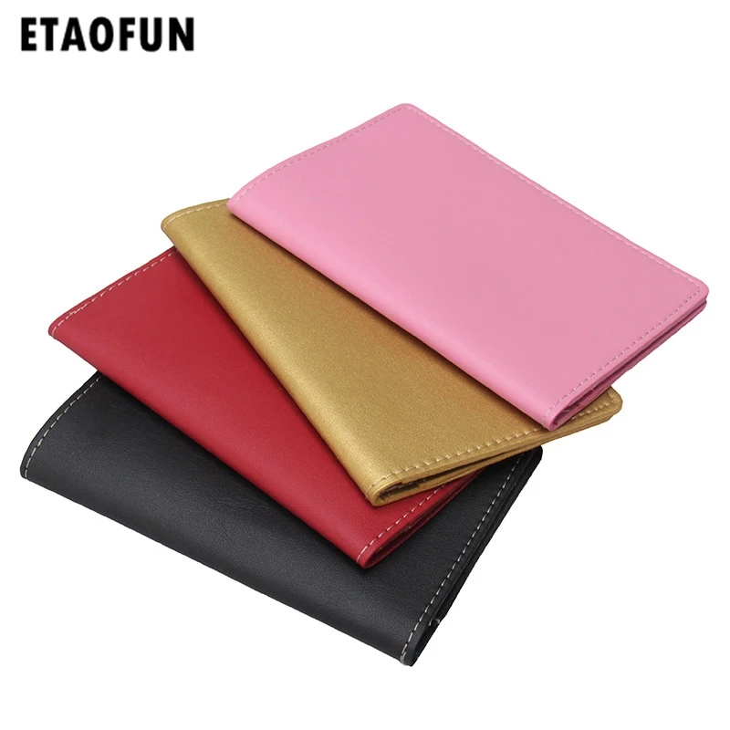 

Etaofun high quality genuine leather women passport cover fashion designer female travel credit card holder for men's passports