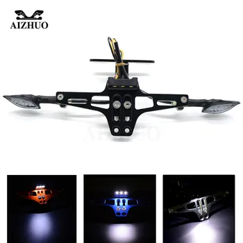 

Motorcycle Licence Plate Holder Number Holder LED Turn Signal For yamaha mt09 2017 mt-10 kawasaki z1000sx honda pcx 150 gsf 600