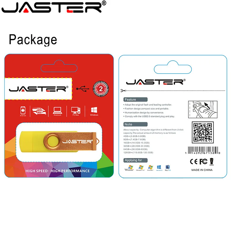 JASTER продвижение реальная емкость пластик 8 цветов вращение Внешняя память USB 2 0 4