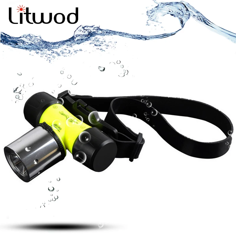 

Z30 LED Flashlight 50m Diving Headlight Waterproof Head cree XML-T6 LED 2800 Lumen Headlamp Underwater Lamp Battery charger dive