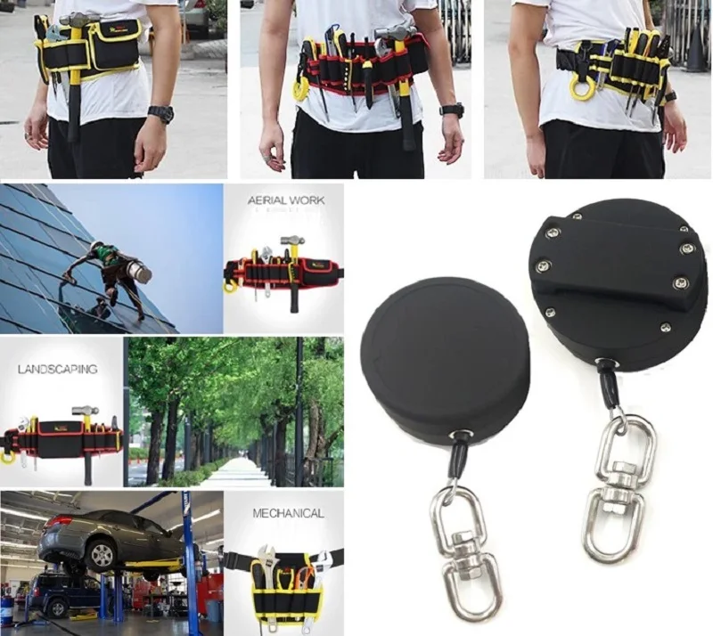 Protection_anti-drop_steel_cord_loaded_retractable_tool_lanyard_with_locking_system