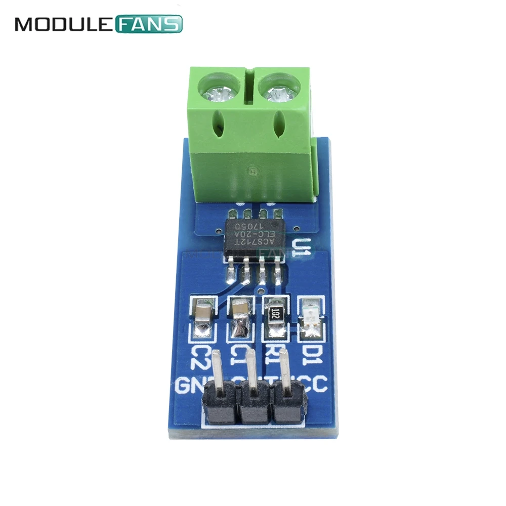 Плата модуля датчика тока Холла ACS712 20A для Arduino ACS712ELC Pin 5V плата индикатора питания