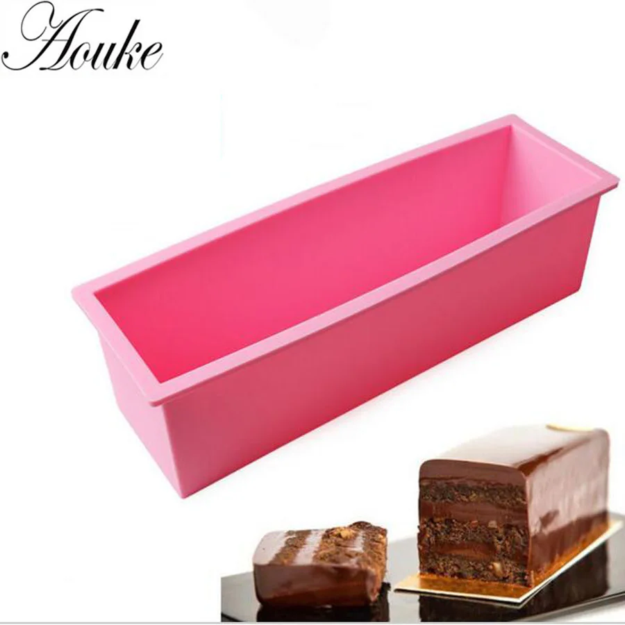 

Aouke 1.2L Silicone Soap Mold 3D Rectangular Fondant Cake Bread Loaf Chocolate Mold Christmas Baking Tools K117