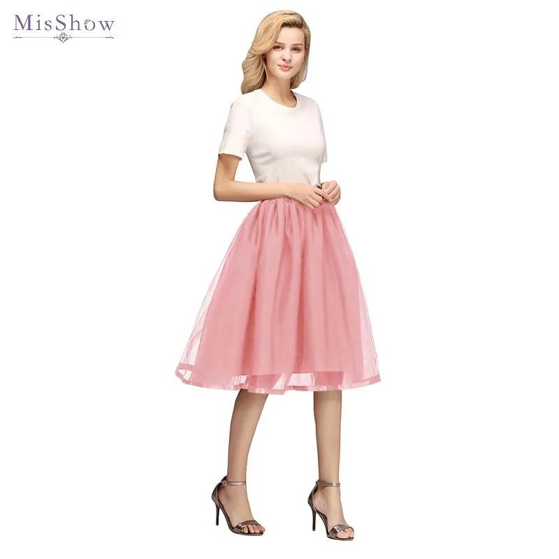 

Puffy New Arrival 5 Layer Fashion Women Tulle Skirt Tutu Wedding Bridal Bridesmaid 2019 Overskirt Petticoat Lolita Saia