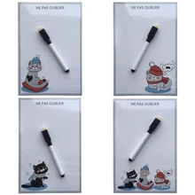 cute cat printed Dry Erase Flexible Magnetic Whiteboard Message board Memo Pad Dialog Box Magnet fridge