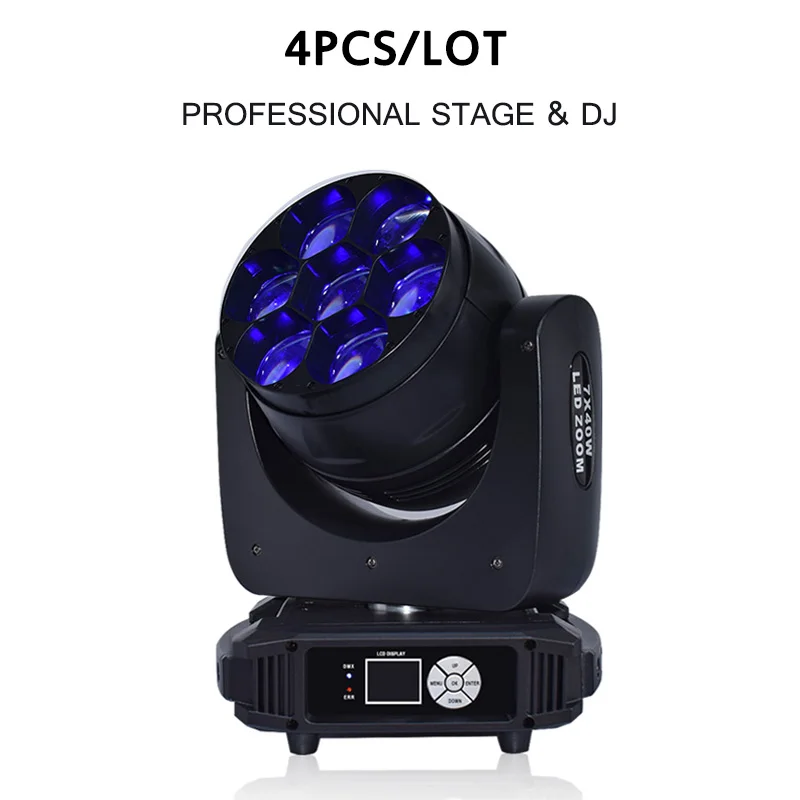 

High Output 7X4OW LED Moving Head Wash with motorized zoom moving head lights china 4PCS/LOT