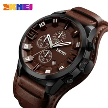 SKMEI New Fashion Sport Quartz Watches Men Luxury Business Leather Watch Waterproof Wristwatches Male Clock Relogio Masculino