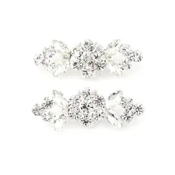 Сверкающие белые циркониевые кристаллы цветок шнурки украшения обуви легко клип невесты обувь аксессуары 2 шт
