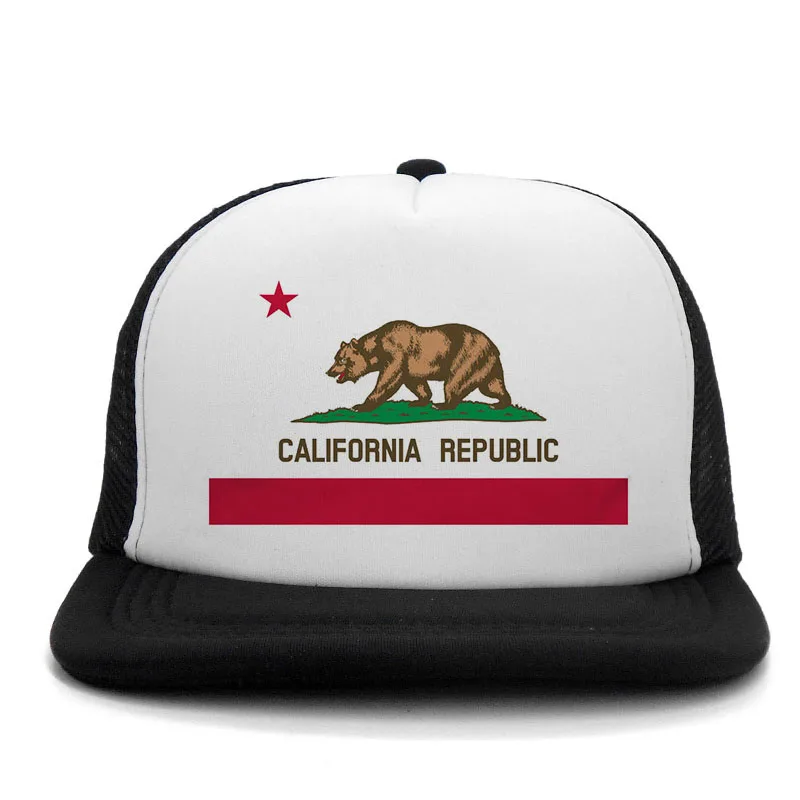 Bear California Republic бейсболка с флагом для мужчин и женщин крутая летняя сетчатая бейсболка s California Trucker кепка Повседневная шляпа для отца Новинка - Цвет: C9