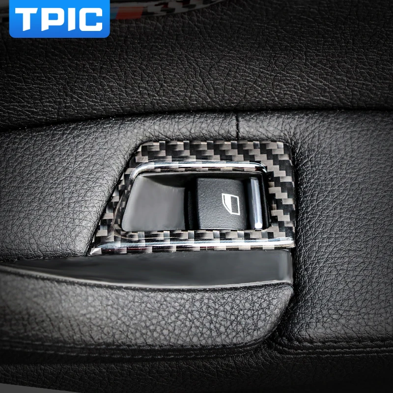 TPIC для BMW F10 5 Подставка-тренога из углеволокна серия автомобиля внутреннее окно переключатель рама, дверь чаша накладка Стикеры 2011- аксессуары