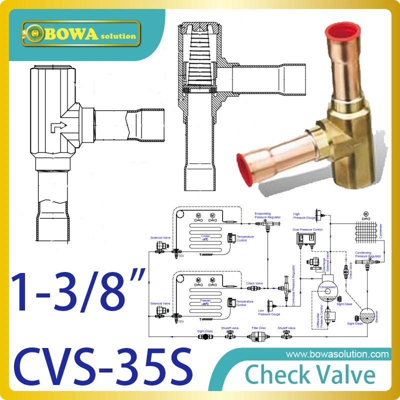 

1-3/8" right Angle check valve for heat pump VRV air conditioner