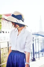 Ladies 100% silk wave striped print women long sleeve shirt women soie blouse spring autumn