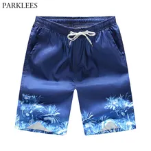 Мужские хипстерские пляжные шорты с принтом пальмы летние новые быстросохнущие мужские пляжные шорты с карманом Повседневная Гавайская пляжная одежда 3XL